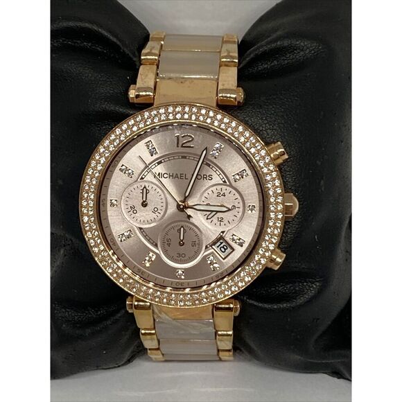 Michael Kors Parker MK5865 Womens Stainless Steel Analog Dial Quartz Watch WO487 - Picture 1 of 12